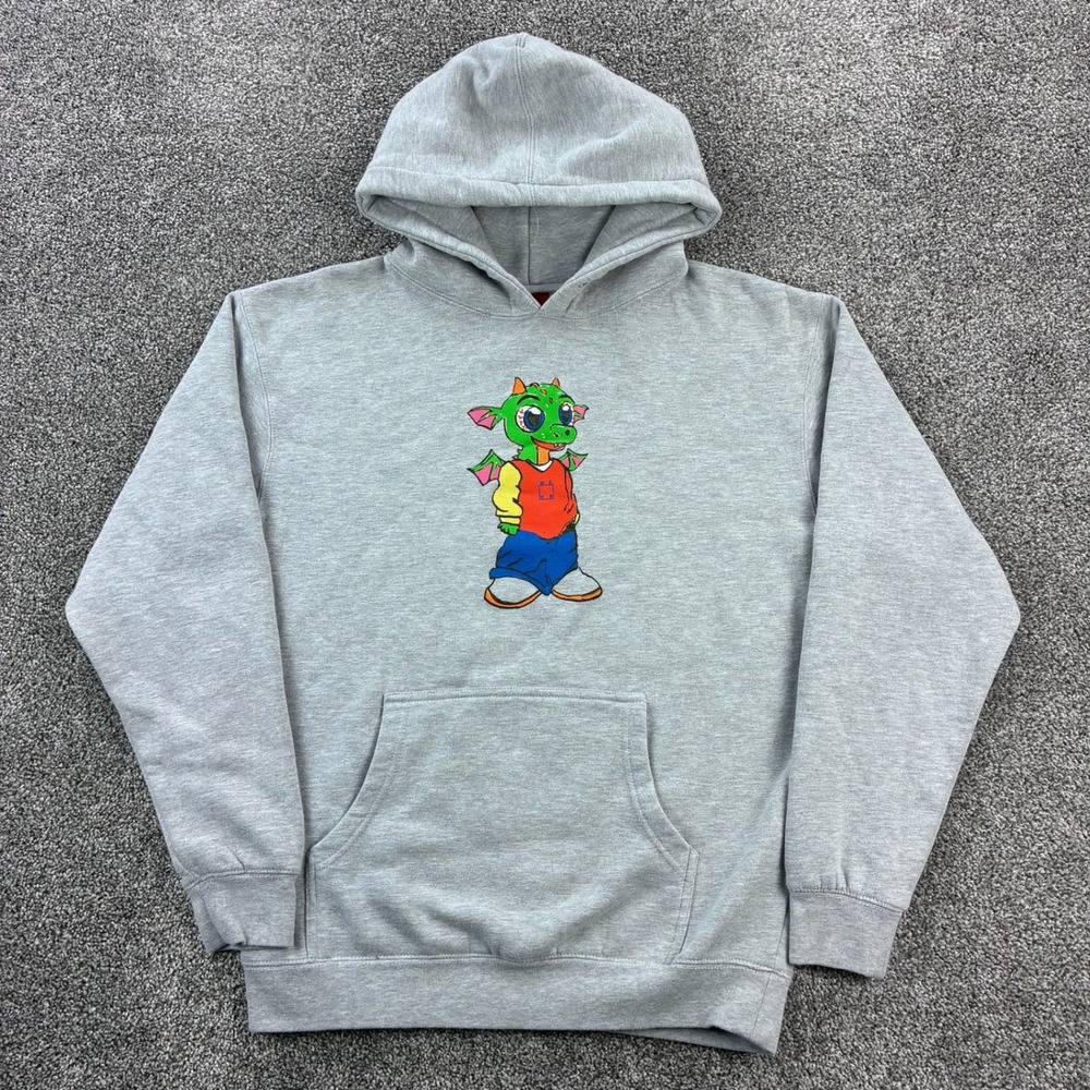 The WKND Hoodie Mens Medium Gray Dragon Logo‎ Rap Hip Hop Pullover Sweatshirt